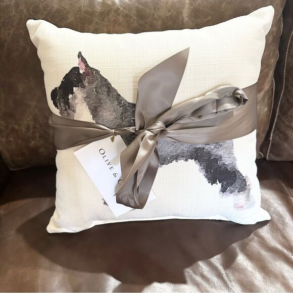 Olive & Cocoa Other - NEW Olive & Cocoa Watercolor Schnauzer Square Accent Decor Pillow